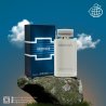 Fragrance World Kronos EDP 100 ml — toode stiliseeritud keskkonnas; lähivaade; kivipinnal; kõige laiem kadreering