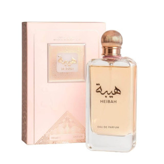 Lattafa Perfume Heibah EDP 100 ml — produkto vaizdas; visa kompozicija; baltame fone
