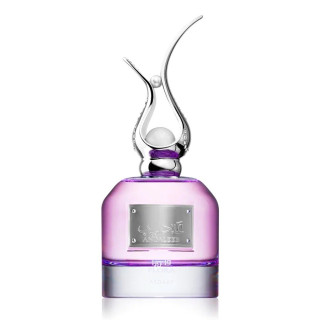 Lattafa Perfume Andaleeb Flora EDP 100 ml — produktvisning; nærbillede; på hvid baggrund; bredeste udsnit