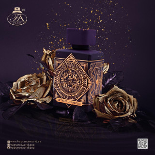 Fragrance World Rose Explosion Extrait de Parfum 80 ml — toote vaade; väga lähivõte; tumedal taustal