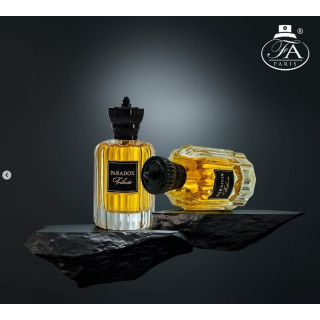 Fragrance World Paradox Tribute EDP 100 ml — widok produktu; bardzo bliskie ujęcie; na białym tle; najbliższe kadrowanie