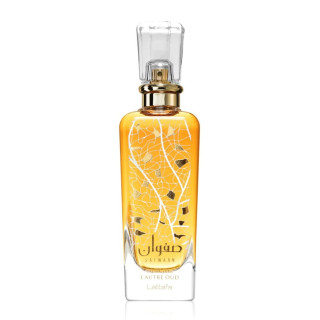 Lattafa Perfume Safwaan L'autre Oud EDP 100 ml — pohled na produkt; detail; na bílém pozadí