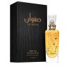 Lattafa Perfume Safwaan L'autre Oud EDP 100 ml — produkt a balení; detail; na bílém pozadí; nejbližší záběr