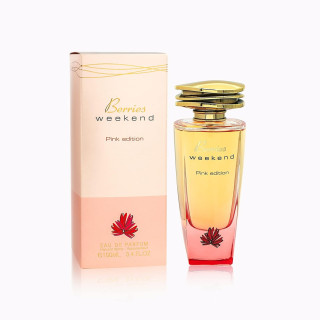 Fragrance World Berries Weekend Pink edition EDP 100 ml — toote vaade; täiskompositsioon; valgel taustal; lähim kadreering