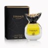 Fragrance World Strings Pour Femme EDP 80 ml — product and packaging; close view; on a white background; closest framing