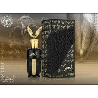 Lattafa Perfume Al Hur So Intense EDP 100 ml — изображение товара; очень крупный план; на белом фоне