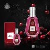 Fragrance World Lush Cherry EDP 50 ml — товар и упаковка; крупный план; на тёмном фоне
