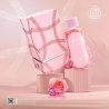 Fragrance World Hayaati Rose EDP 100 ml — товар в стилизованной композиции; крупный план; на цветном фоне