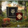 Fragrance World Apex EDP 100 ml — товар в стилизованной композиции; очень крупный план; среди зелени; самый широкий кадр