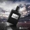 The player EDP 100 ml — товар в стилизованной композиции; очень крупный план; на открытом воздухе; самый близкий кадр