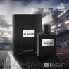 The player EDP 100 ml — товар в стилизованной композиции; очень крупный план; на открытом воздухе; самый широкий кадр