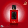 Fragrance World Anaqeed Rouge EDP 100 ml — produkto vaizdas; stambus planas; tamsiame fone; artimiausias kadras