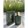 Fragrance World Hartnell EDP 100 ml — товар в стилизованной композиции; очень крупный план; среди зелени; самый близкий кадр