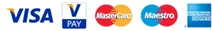 Payment cards: Visa, Mastercard, Maestro and American Express